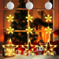 Sunshine smile LED csillag ablakdísz szett, 3 darabos függeszthető karácsonyi ablakvilágítás 5