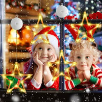 Sunshine smile LED csillag ablakdísz szett, 4 darabos függeszthető karácsonyi ablakvilágítás 7