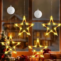 Sunshine smile LED csillag ablakdísz szett, 4 darabos függeszthető karácsonyi ablakvilágítás 4