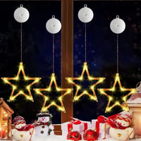 Sunshine smile LED csillag ablakdísz szett, 4 darabos függeszthető karácsonyi ablakvilágítás 1