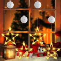 Sunshine smile LED csillag ablakdísz szett, 4 darabos függeszthető karácsonyi ablakvilágítás 5
