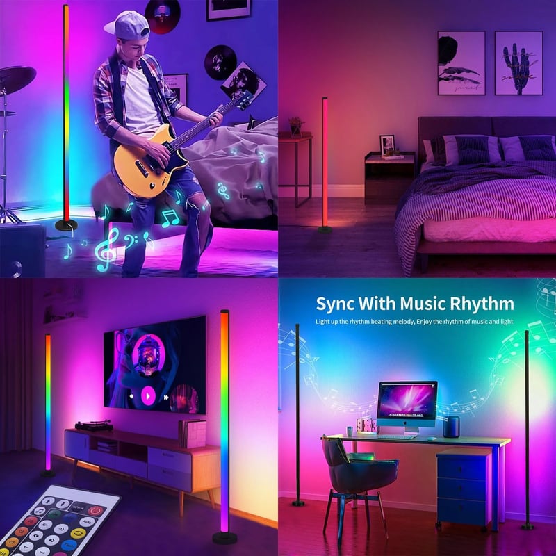 Sunshine smile LED saroklámpá RGB dimmer távirányítóval és zeneszinkronizációval