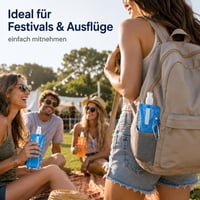 Sunshine smile Skladacia fľaša na vodu 6 ks, 500 ml, opakovane použiteľná, bez obsahu BPA, na outdoorové športy, cyklistiku, turistiku 6