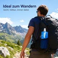 Sunshine smile Skladacia fľaša na vodu 6 ks, 500 ml, opakovane použiteľná, bez obsahu BPA, na outdoorové športy, cyklistiku, turistiku 7