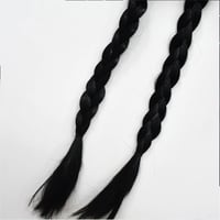 Perucă împletită neagră Wednesday Addams Sunshine Smile, pentru costum cosplay femei 5