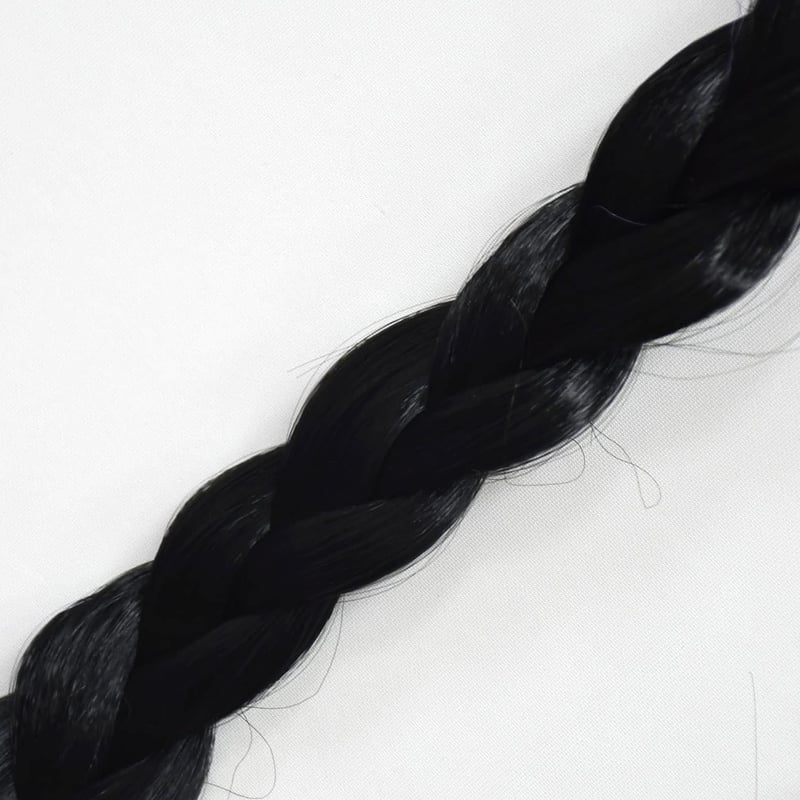 Perucă împletită neagră Wednesday Addams Sunshine Smile, pentru costum cosplay femei