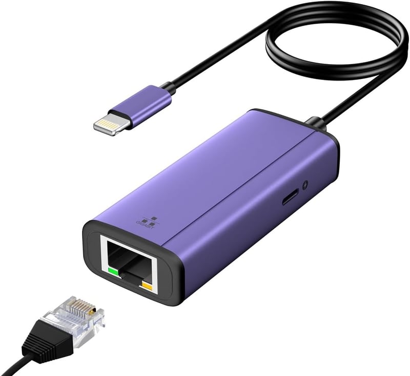 Sunshot Lightning Ethernet és Power Adapter 2in1 iPhone iPad iPod-hoz