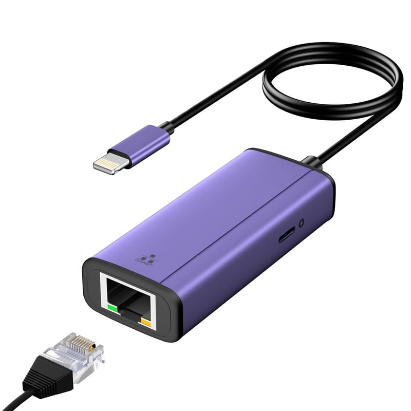 Sunshot Lightning–Ethernet i adapter za punjenje 2 u 1 za iPhone/iPad/iPod