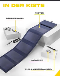 Sunslice Photon napelemes powerbank kék, hordozható telefontöltő kempinghez 8