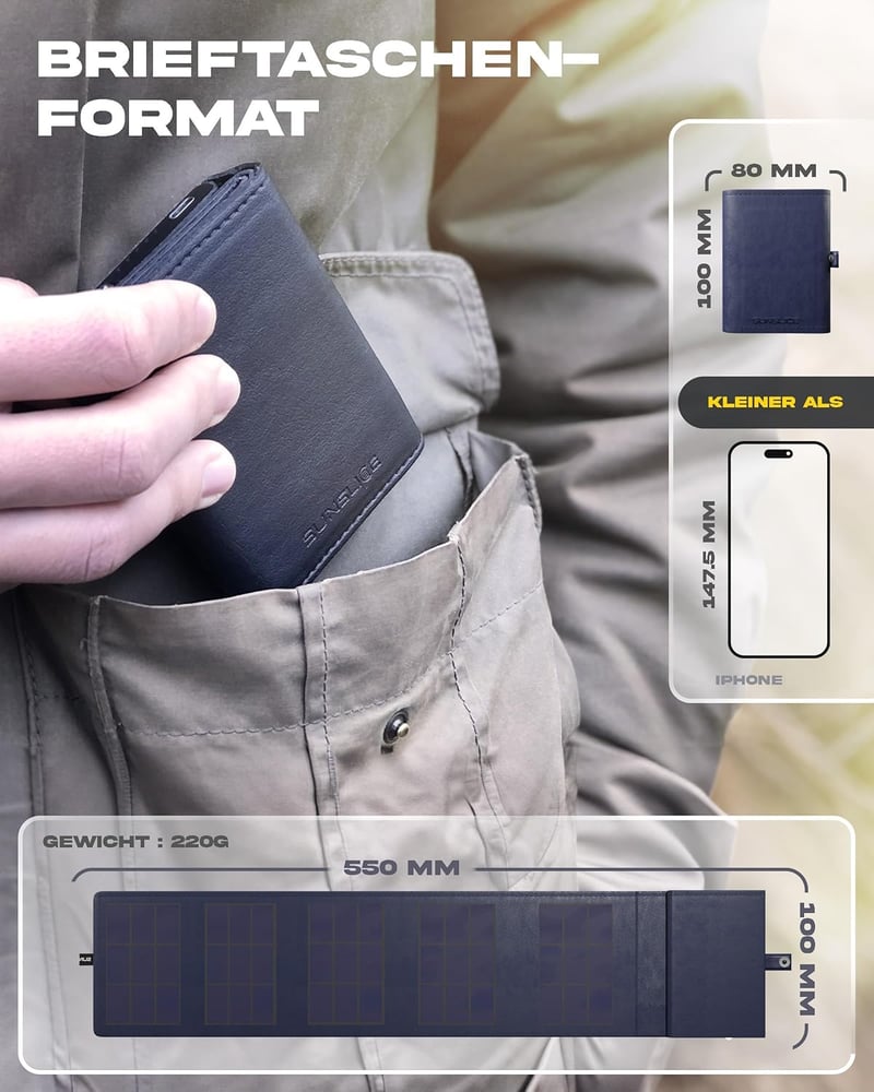 Sunslice Photon napelemes powerbank kék, hordozható telefontöltő kempinghez