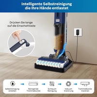 SUNSMAI vezeték nélküli nedves-száraz porszívó szűrővel, önmagát tisztító, könnyű, szőnyegkefével padlóra és szőnyegre, kék-fehér 6