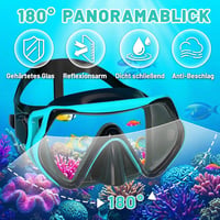 Šnorchlovacia súprava SUNTRIVA so 180° panoramatickou HD potápačskou maskou pre dospelých a deti od 4 do 16 rokov s nastaviteľným hlavovým pásom 2