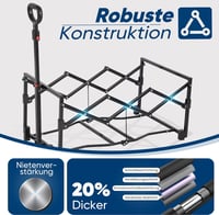Sunula összecsukható kézikocsi 80L 100kg teherbirás fékes fekete - 80L Standard Reifen, Black 2