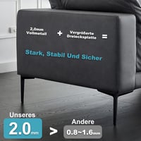 SunVFaFa fekete fém bútorláb 12 cm 4 db, rövid szekrényláb komódhoz oldalállványhoz éjjeliszekrényhez kanapéhoz 4