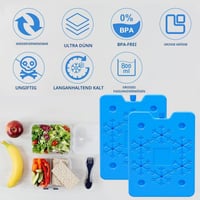 sunVigorous 5 buc. Acumulatori de răcire XXL pentru geantă frigorifică (800 ml) – Ultra-subțire 1,5 cm, Anti-scurgere – Element de răcire reutilizabil pentru camping, picnic, pescuit 3