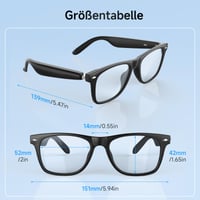 Inteligentné okuliare sunvito s Bluetooth reproduktorom a mikrofónom, UV ochranou a filtrom modrého svetla, hlasovým ovládaním, na vnútorné aj vonkajšie použitie, čierne 8