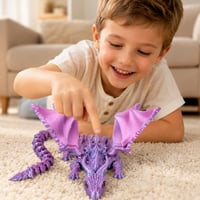 Sunviva 3D tlačený drak s krídlami 30 cm – Hračkársky drak s očami, pohyblivé figúrky pre deti 2