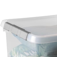 Úložný box s vekom Sunware Comfort Line 52 l - 50x40x38 cm - sada 4 ks - priehľadný plastový box, stohovateľný, veľký úložný priestor 3