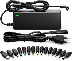 SUNYDEAL 90W univerzális laptop töltő HP, Lenovo, ASUS, Acer, Dell, Medion - 15 csatlakozóval