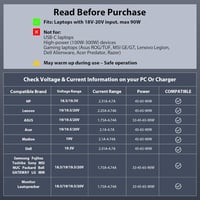 SUNYDEAL 90W Univerzális Laptop Töltő HP Lenovo ASUS Acer Dell Medion 19-20V Adapter 15 Csatlakozó 3