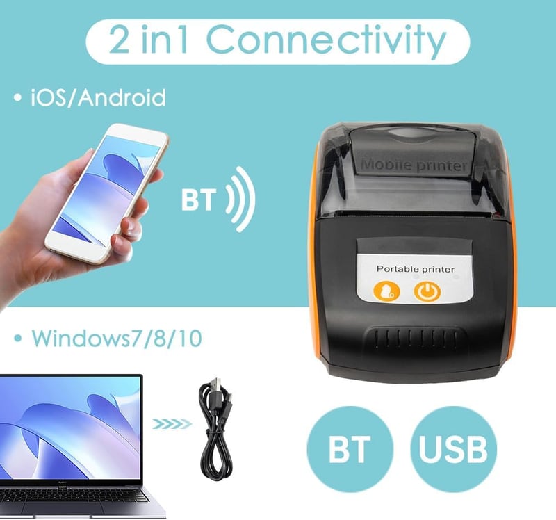 Sunydog 58mm Wireless Hordozható Termális Nyomtató Android Kompatibilis