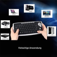Sunydog E30 2,4 GHz bezdrôtová klávesnica s trackballom a rolovacím kolieskom pre Android TV BOX, Smart TV, PC a notebook, strieborná 4