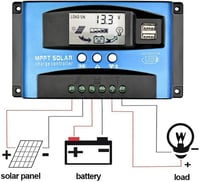 SUNYIMA 30A MPPT napelemes töltésvezérlő LCD kijelzővel és USB portokkal 4