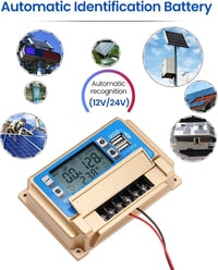 SUNYIMA 60A MPPT napelemes töltésvezérlő Bluetooth LCD kijelzővel és USB portokkal 6
