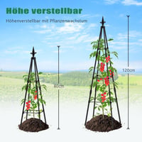 SUNYRISY 120 cm-es kerti obeliszk 4 darabos szett kúszónövényekhez 2
