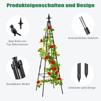SUNYRISY 120 cm-es kerti obeliszk 4 darabos szett kúszónövényekhez 3