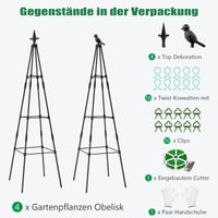 SUNYRISY 120 cm-es kerti obeliszk 4 darabos szett kúszónövényekhez 4