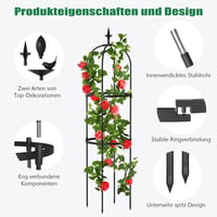 Suport pentru plante cățărătoare SUNYRISY, obelisc de grădină, metal, 3 buc - 124 cm 3
