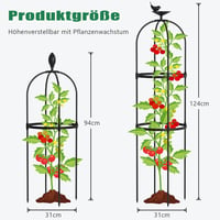 Suport pentru plante cățărătoare SUNYRISY, obelisc de grădină, metal, 3 buc - 124 cm 2