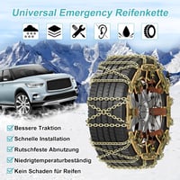 SUNYRISY 8 db Univerzális Hólánc Autókhoz - Állítható Fém Abroncsláncok SUV/Terepjáró/Kisteherautó Gumiabroncsokhoz (215-285 mm) Nagy Tapadá 2