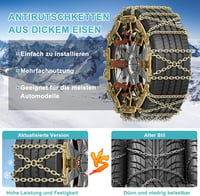 SUNYRISY 8 db Univerzális Hólánc Autókhoz - Állítható Fém Abroncsláncok SUV/Terepjáró/Kisteherautó Gumiabroncsokhoz (215-285 mm) Nagy Tapadá 4