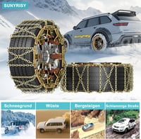 SUNYRISY 8 db Univerzális Hólánc Autókhoz - Állítható Fém Abroncsláncok SUV/Terepjáró/Kisteherautó Gumiabroncsokhoz (215-285 mm) Nagy Tapadá 5