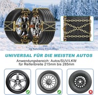 SUNYRISY 8 db Univerzális Hólánc Autókhoz - Állítható Fém Abroncsláncok SUV/Terepjáró/Kisteherautó Gumiabroncsokhoz (215-285 mm) Nagy Tapadá 7