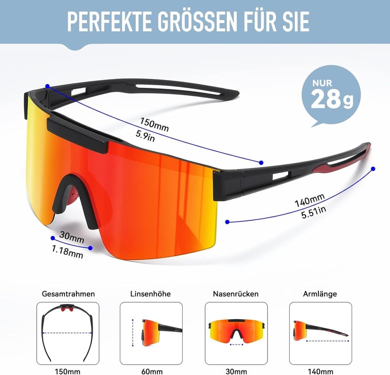 suoso Polarizált Sportüveg UV400 Kerékpár Síelés Horgászat