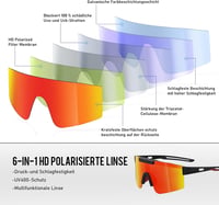 suoso Polarizált Sportüveg UV400 Kerékpár Síelés Horgászat 5