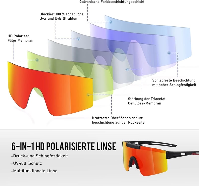 suoso Polarizált Sportüveg UV400 Kerékpár Síelés Horgászat