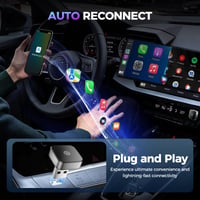 Adaptor wireless 2-în-1 Suoxiom 2026 pentru Android Auto și CarPlay, Bluetooth 5.0, WiFi 2.4+5.0 GHz, USB și Type-C, compatibil cu iOS 10+ și Android 10+ 7