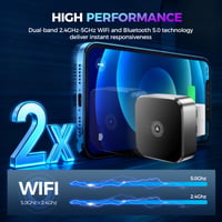 Adaptor wireless 2-în-1 Suoxiom 2026 pentru Android Auto și CarPlay, Bluetooth 5.0, WiFi 2.4+5.0 GHz, USB și Type-C, compatibil cu iOS 10+ și Android 10+ 5