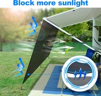 SUPAREE 10x8 hüvelykes lakókocsi napellenző magánélet árnyékoló fekete UV-álló háló univerzális elülső fal camping RV 2