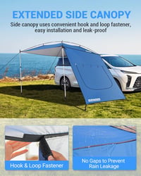 Copertină auto SUPAREE 210D Oxford, rezistentă la apă și UV, pentru SUV, cu perete lateral și fereastră cu plasă de țânțari, pentru rulotă și camping 3