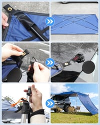 Copertină auto SUPAREE 210D Oxford, rezistentă la apă și UV, pentru SUV, cu perete lateral și fereastră cu plasă de țânțari, pentru rulotă și camping 9