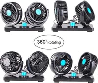 SUPAREE Autós Ventilátor 12V Dupla Ventilátoros Állítható Hűtés 8W/15W 4