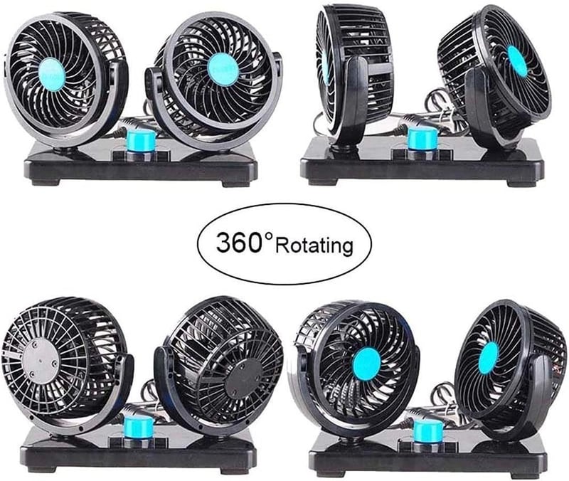 SUPAREE Autós Ventilátor 12V Dupla Ventilátoros Állítható Hűtés 8W/15W