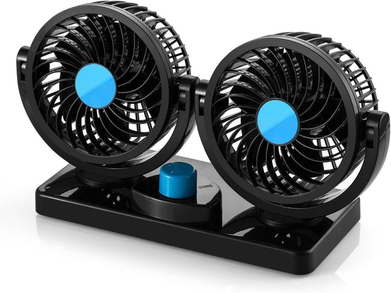 SUPAREE Autós Ventilátor 12V Dupla Ventilátoros Állítható Hűtés 8W/15W
