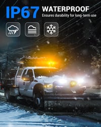 SUPAREE Forgó LED Jelzőfény 12V E9 6 Villanásmód IP67 Vízálló Sárga Traktor Teherautó 4