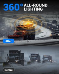 SUPAREE Forgó LED Jelzőfény 12V E9 6 Villanásmód IP67 Vízálló Sárga Traktor Teherautó 2
